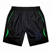 Men's San Diego Padres Black Green Stripe MLB Shorts,baseball caps,new era cap wholesale,wholesale hats